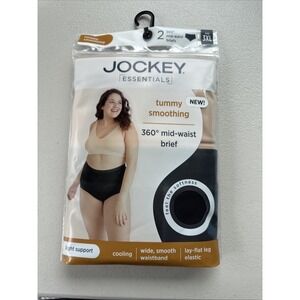 Jockey Women's 3XL‎ Tummy Smoothing 360 Mid-Waist Briefs 2 PACK